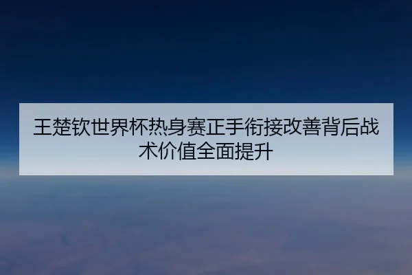 王楚钦世界杯热身赛正手衔接改善背后战术价值全面提升 | BaccaraGaming